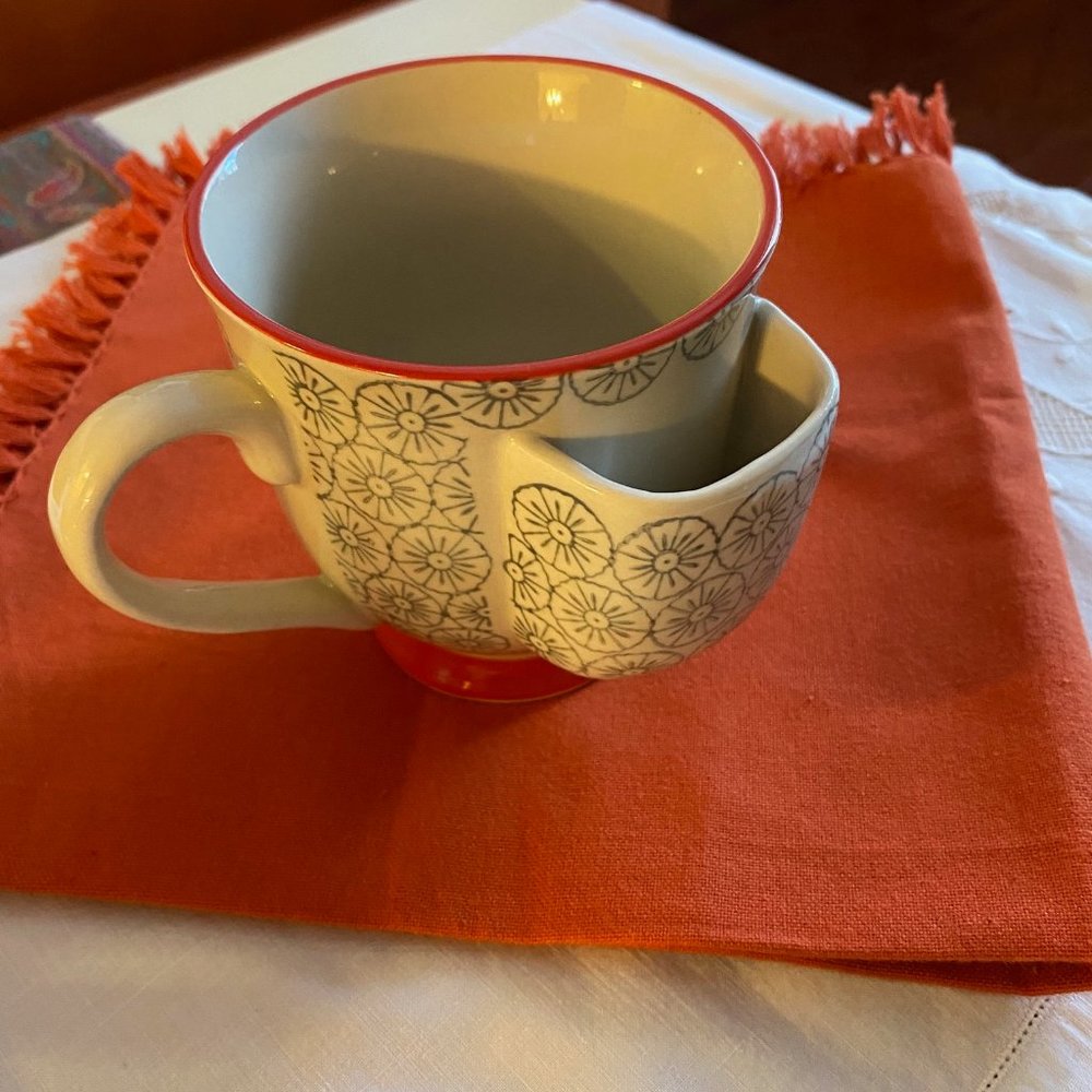 A Unique Tea Mug w/t Side Pocket+New Large Napkin